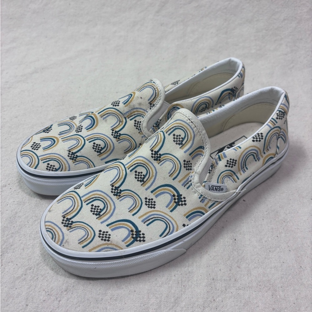 Vans Slip-On Shoes with Blue and Yellow Arches